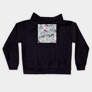 Bird vintage pattern Kids Hoodie